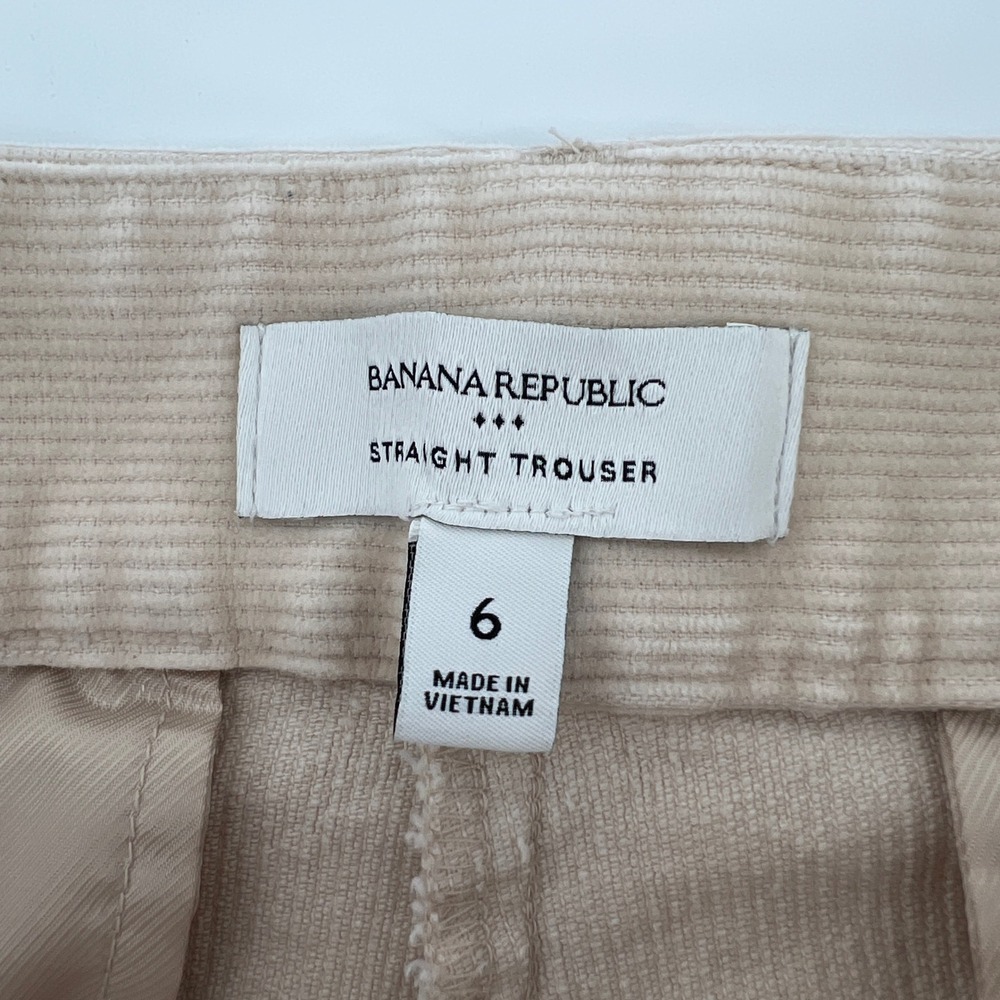 Banana Republic Womens Tan Corduroy Straight Trouser Pants Beige Size 6 Stretch - Picture 3 of 7